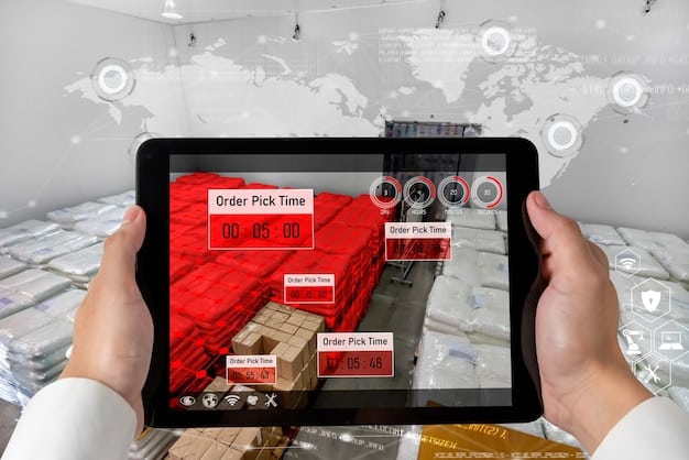 A digital dashboard displaying real-time tracking of shipments, highlighting delays and bottlenecks at various ports. The dashboard visualizes data with graphs and maps, emphasizing the complexity of the supply chain.