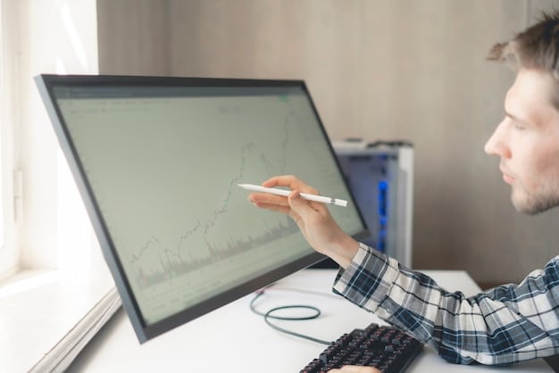 An image showcasing a small business owner reviewing analytics dashboards on a large monitor, with different charts and graphs displaying key performance indicators (KPIs).