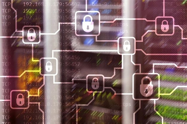 An image showing a network security diagram with firewalls, intrusion detection systems, and data encryption protocols, illustrating a multi-layered cybersecurity infrastructure.