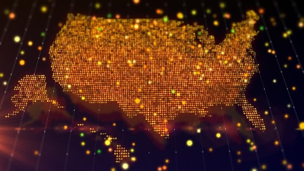 A heat map showing the adoption rates of different e-commerce payment methods across various regions in the US. The map highlights areas where digital wallets and mobile payments are more prevalent.