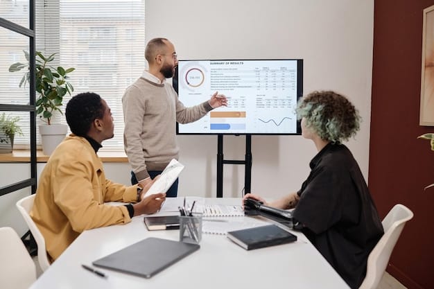 A group of diverse business people sitting at a conference table, reviewing charts and graphs related to e-commerce growth in emerging markets. The scene includes laptops, tablets, and physical documents, showcasing a collaborative and data-driven approach to market entry strategy.