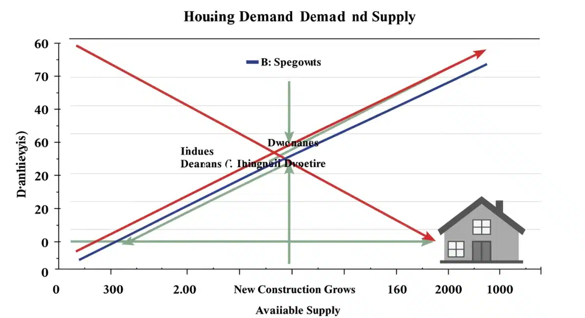 Graph showing real estate demand and supply trends in 2025