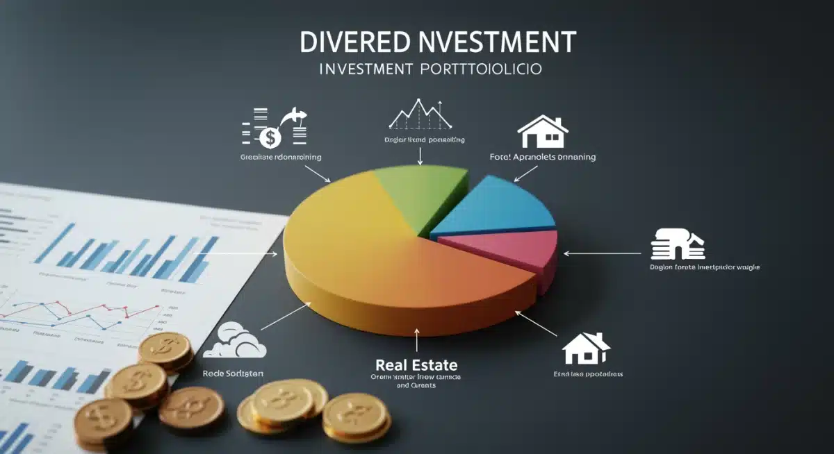 Diversified investment portfolio showing various asset classes