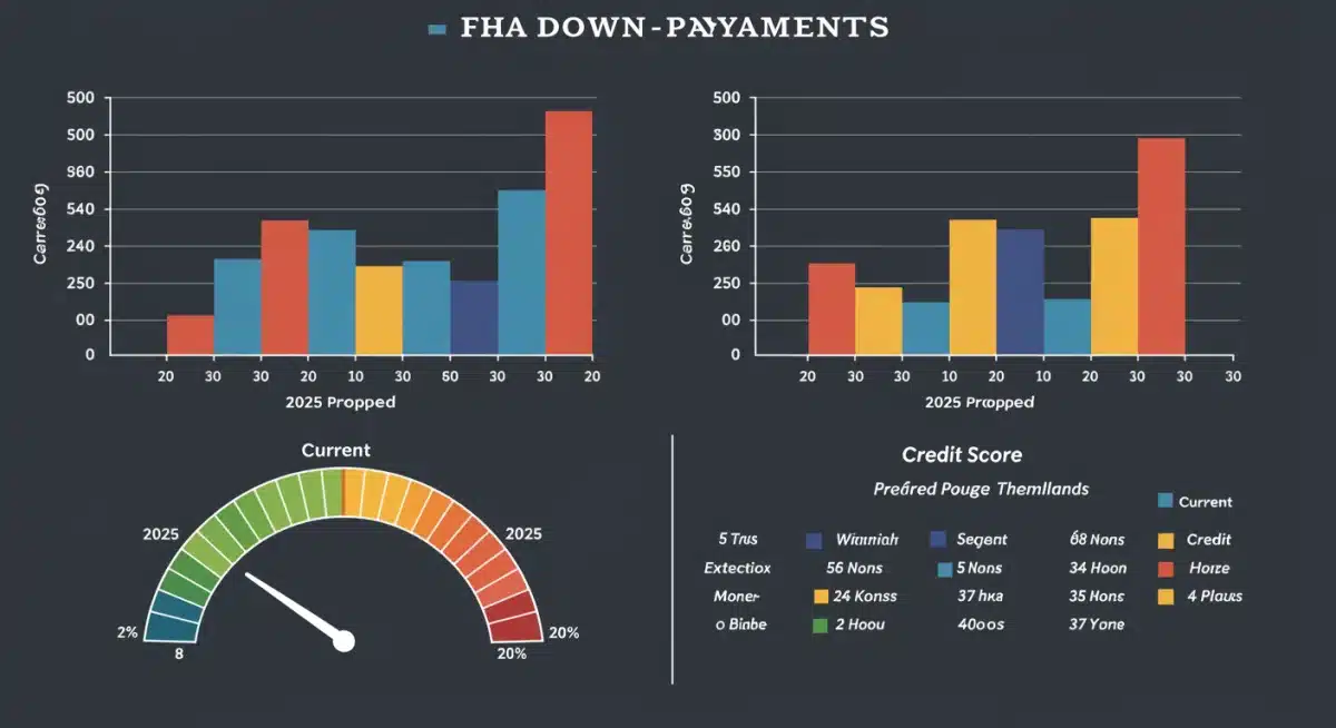 Infographic comparing FHA down payment and credit score requirements 2024 vs 2025
