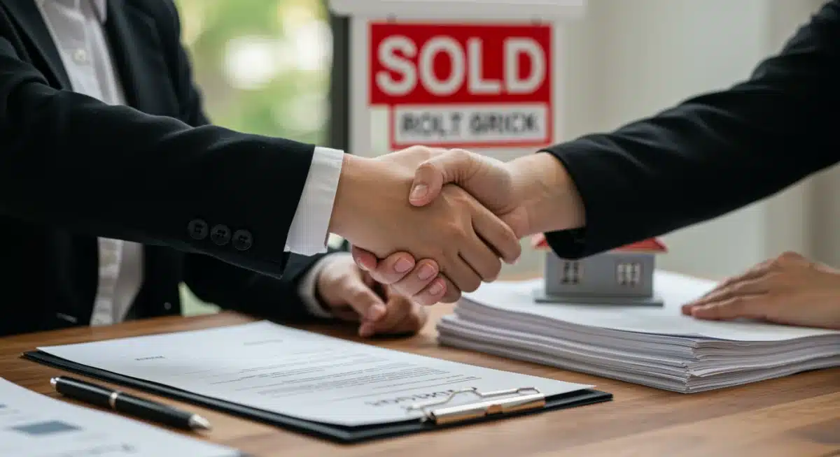 Hands shaking after real estate closing