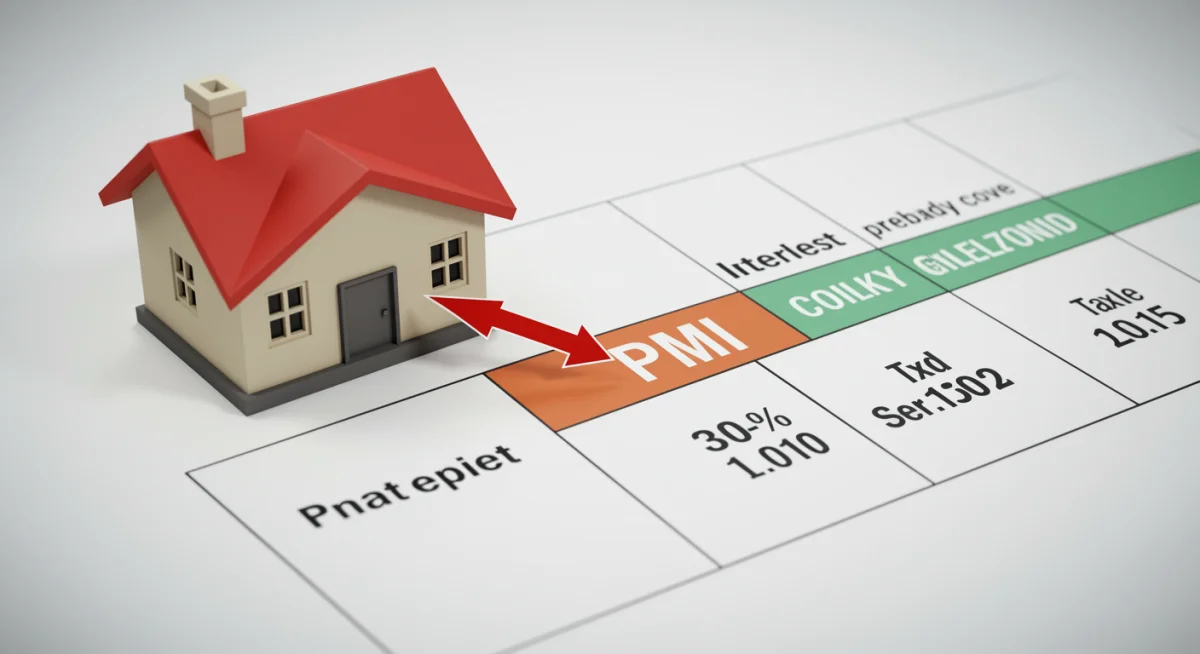 Mortgage payment breakdown graphic highlighting the Private Mortgage Insurance (PMI) component.