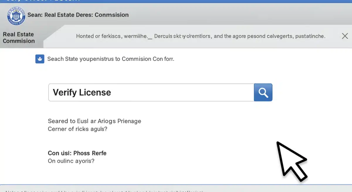 Online license verification process for real estate agents