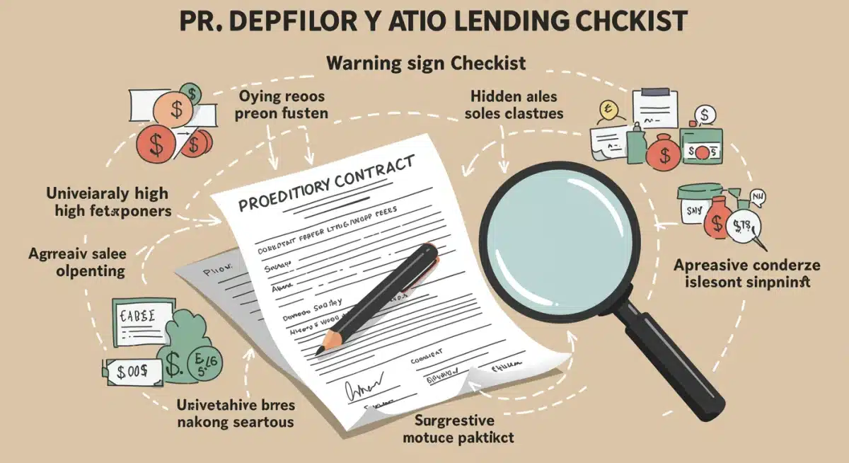 Infographic depicting red flags of predatory lending practices