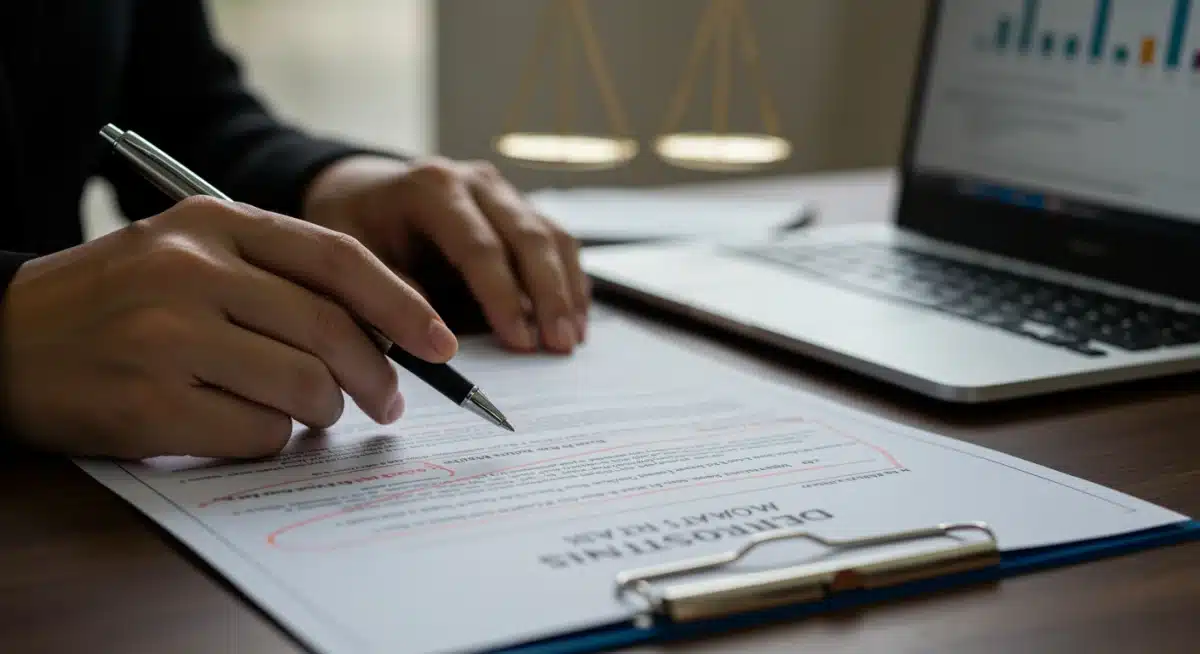 Detailed real estate contract with highlighted clauses for strategic offers