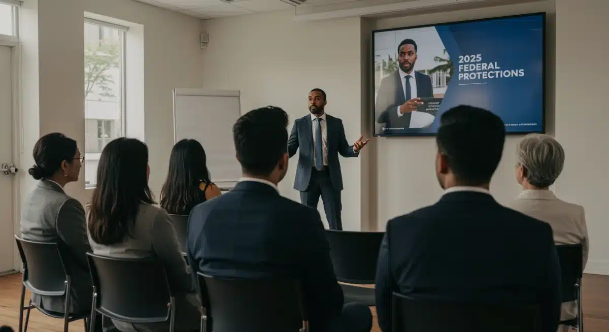 Community seminar on 2025 federal real estate protections, highlighting education for homebuyers.