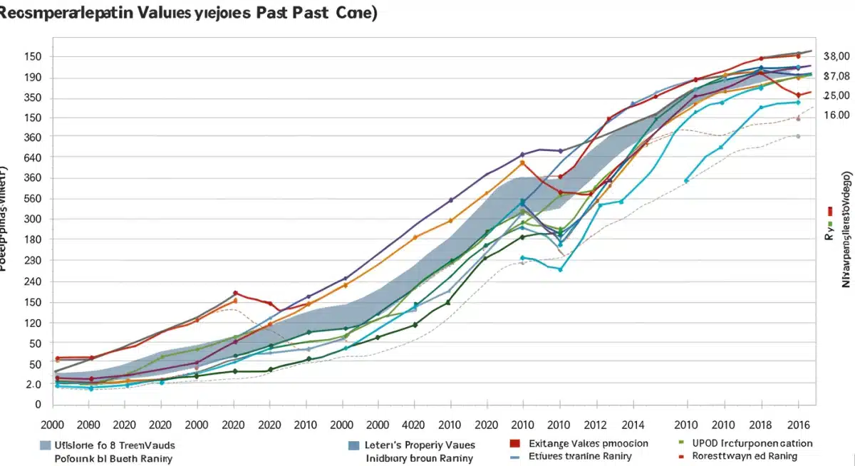 Chart comparing 5-year residential property values across major cities