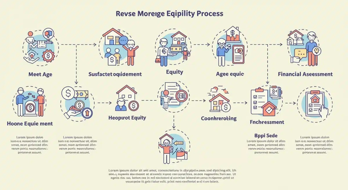 Flowchart illustrating reverse mortgage eligibility process steps