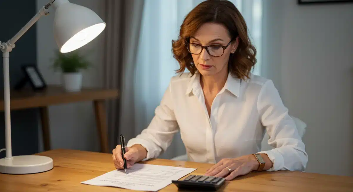 Homeowner reviewing detailed closing disclosure statement for mortgage fees