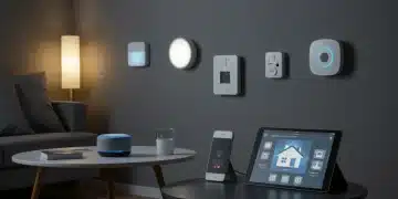 Seamless integration of diverse smart home devices in a modern living room setting.