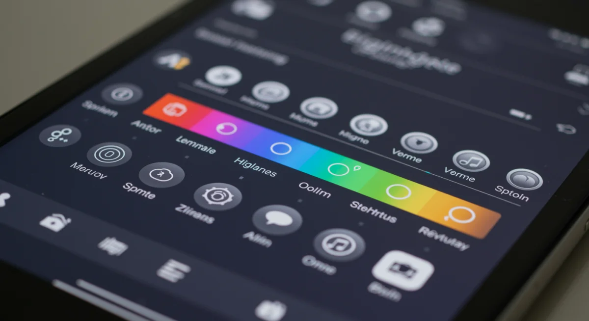 Smart lighting control interface on a digital screen